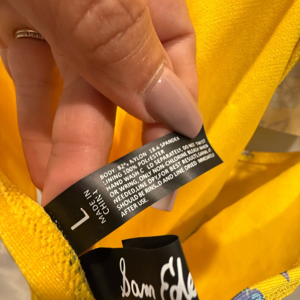 Sam Edelman Yellow Flora Monokini size Large, NWT! - Picture 8 of 14